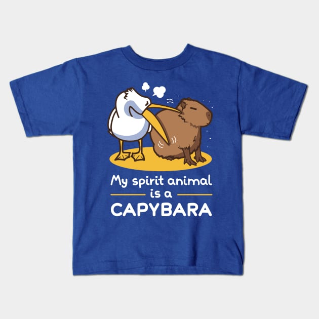 My spirit animal is a capybara v2 Kids T-Shirt by Domichan